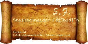 Steinschneider Fábián névjegykártya